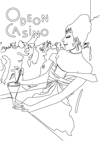 Odeon Casino Poster By Toulouse Lautrec Coloring Page